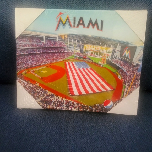 Miami Marlins Park MLB Stadium Photo On Canvas Inaugural Day 2012 10" x 8" - Picture 1 of 3